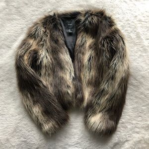 Chic faux fur jacket by F21